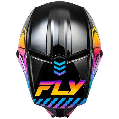 Fly Racing 2024 Kinetic Menace Black Sunrise Motocross Helmet