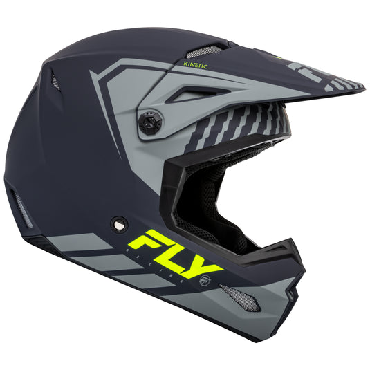 Fly Racing 2024 Kinetic Menace Matte Grey Hi-Viz Motocross Helmet