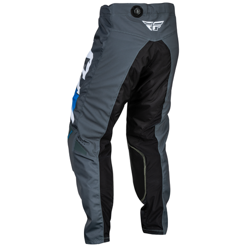 Fly Racing 2024 Youth Kinetic Prix Bright Blue Charcoal White Pants