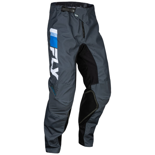 Fly Racing 2024 Youth Kinetic Prix Bright Blue Charcoal White Pants