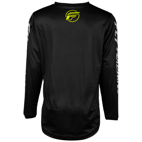 Fly Racing 2024 Youth F-16 Black Neon Green Light Grey Jersey