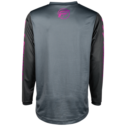 Fly Racing 2024 Youth F-16 Grey Charcoal Pink Jersey