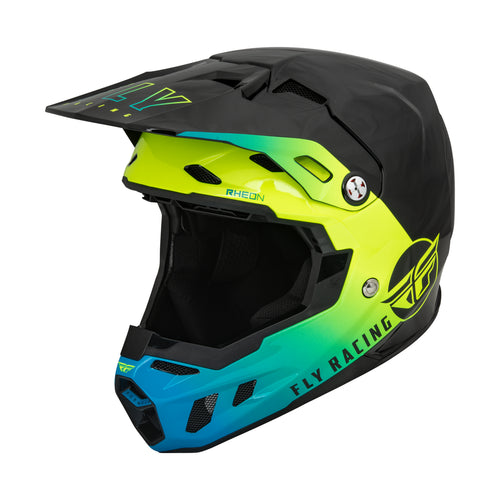 Fly Racing 2023 Formula CC Centrum Black Blue Hi-Viz Adult Motocross Helmet
