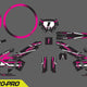 Amped A20 Pro Custom Graphics Kit – Personalised Name & Race Number (Pink)