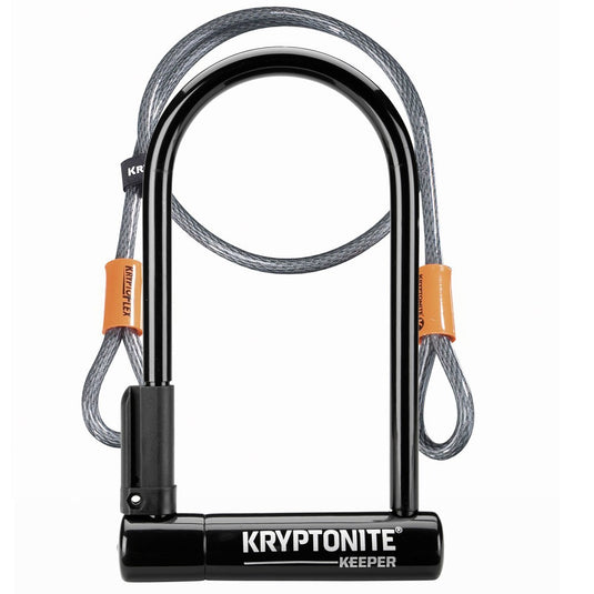 Kryptonite Keeper 12 Standard U-Lock with 4 foot Kryptoflex Cable Sold Secure Silver
