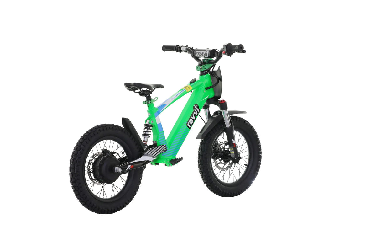 Revvi 16 XL Electric Bike + Riding Gear Bundle - Green