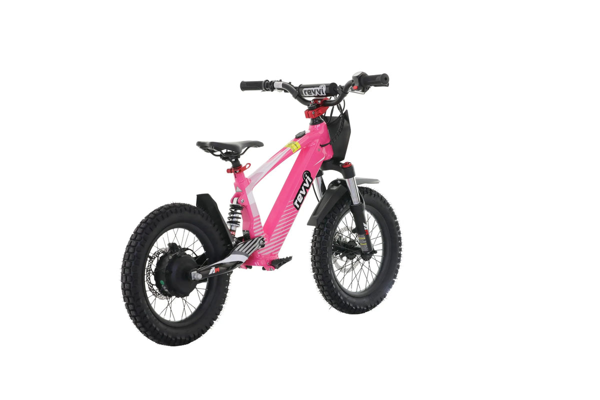 Revvi 16 XL Electric Bike + Riding Gear Bundle - Pink