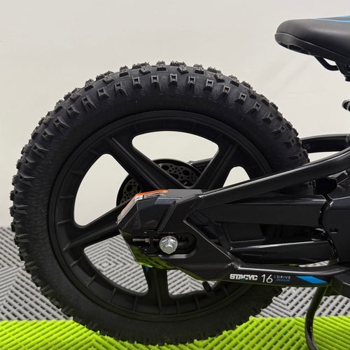 Stacyc 16E-Drive Elite Electric Balance Bike – Black/Blue