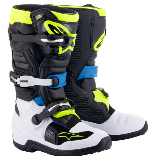 Alpinestars Tech 7S Youth Black Enamel Blue Yellow Fluo Motocross Boots