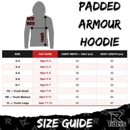 R Riders Kids Padded Riding Hoodie