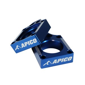 Apico Rear Axle Blocks Blue Kawasaki