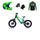 Revvi 18 Electric Bike + Riding Gear Bundle - Green