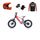 Revvi 18 Electric Bike + Riding Gear Bundle - Red