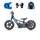 Revvi 12" Electric Bike & Riding Gear Bundle - Blue