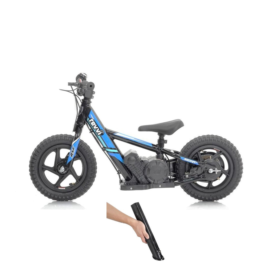 Revvi 12" Electric Bike & Spare Upgraded Battery Bundle - Blue