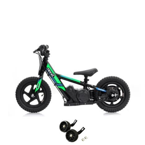 Revvi 12" Electric Bike & Stabilisers Bundle - Green