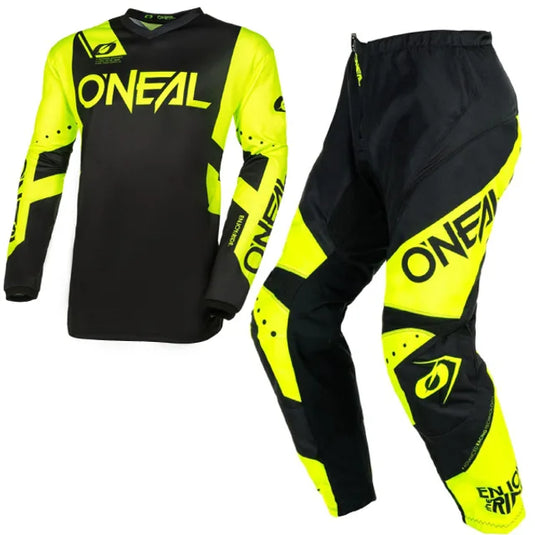 ONeal Element Racewear V24 Black Neon Yellow Kit Combo