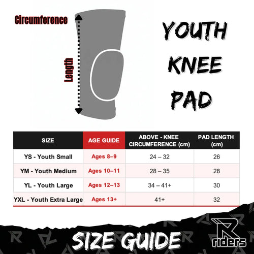 R Riders Kids & Youth GO-SHOCK™ Knee Pads – Pair