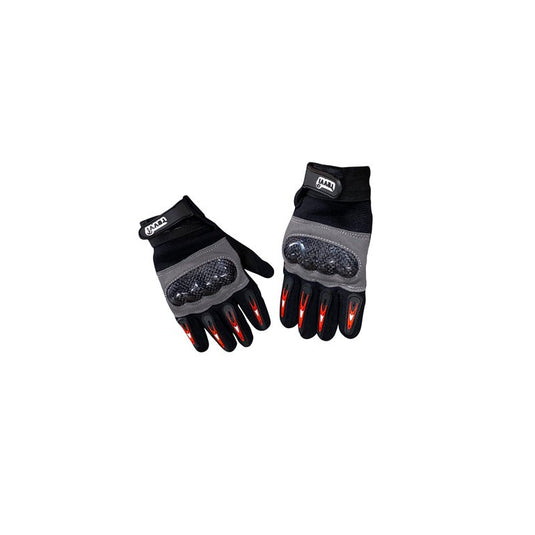 Revvi Kids Bike Gloves Long finger tech with Carbon look knuckle protection