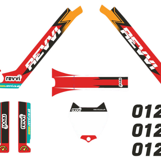 Revvi 20" MX Replica Graphics Kit – Red/Gold