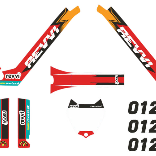 Revvi 20" MX Replica Graphics Kit – Red/Gold