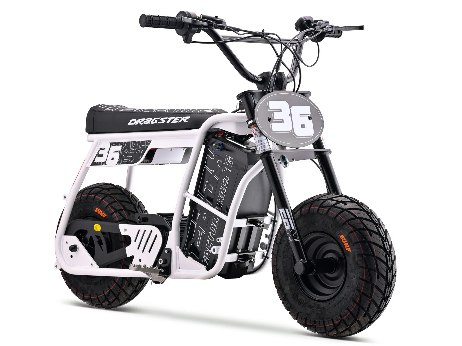 EBOX Dragster 60R 4.5kw Electric Mini Bike - 2026 White SM (PREORDER)