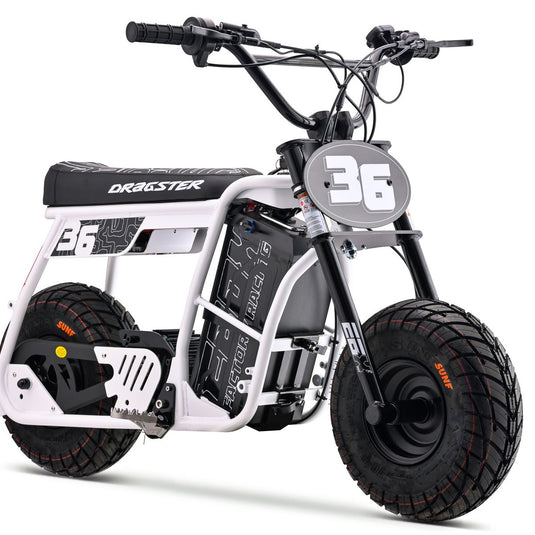 EBOX Dragster 60R 4.5kw Electric Mini Bike - 2026 White SM (PREORDER)