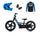 Revvi 16" Electric Bike + Riding Gear Bundle - Blue