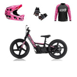 Revvi 16" Electric Bike + Riding Gear Bundle - Pink
