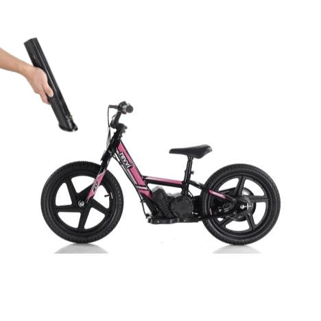 Revvi 16" Electric Bike & Spare Upgraded Battery Bundle - Pink