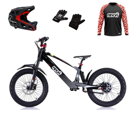 Revvi 20 Electric Bike + Riding Gear Bundle - Black