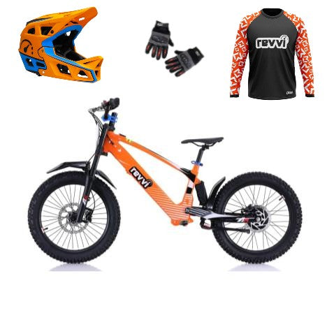 Revvi 20 Electric Bike + Riding Gear Bundle - Orange