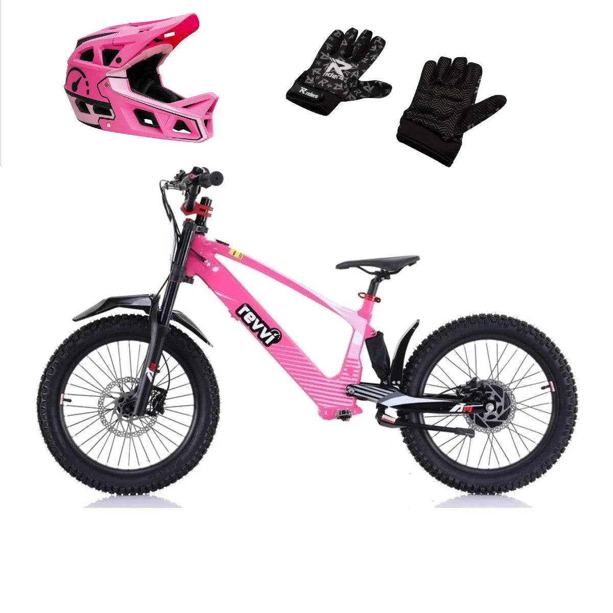 Revvi 20 Electric Bike + Riding Gear Bundle - Pink