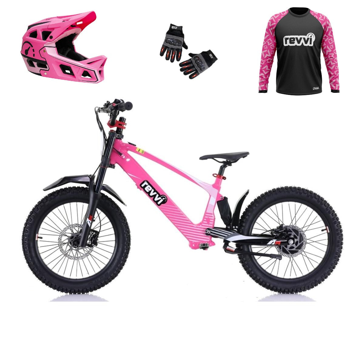 Revvi 20 Electric Bike + Riding Gear Bundle - Pink