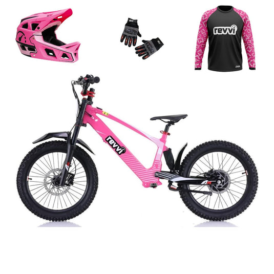 Revvi 20 Electric Bike + Riding Gear Bundle - Pink