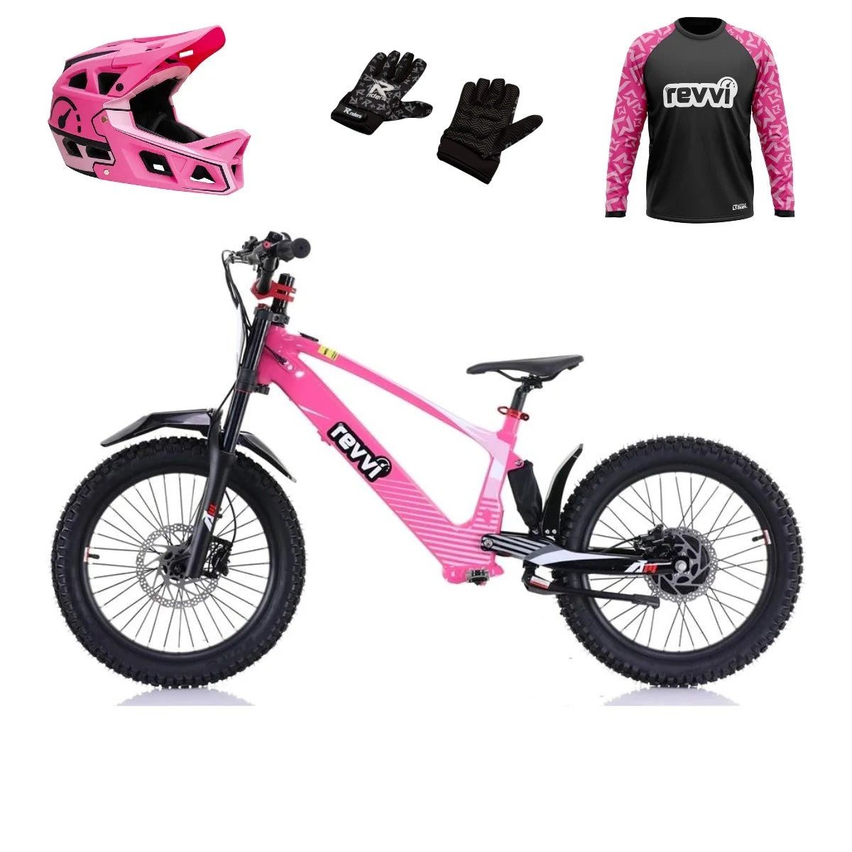 Revvi 20 Electric Bike + Riding Gear Bundle - Pink