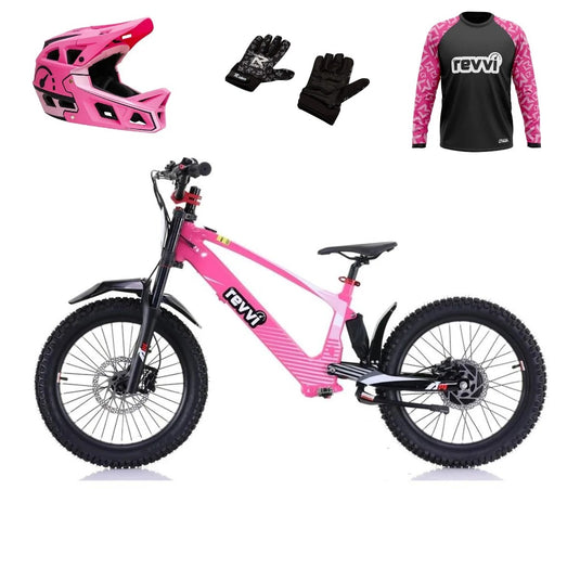 Revvi 20 Electric Bike + Riding Gear Bundle - Pink