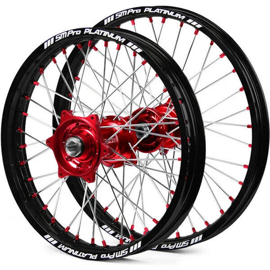 SM Pro Platinum Wheel Set Black Red - Gasgas Motocross