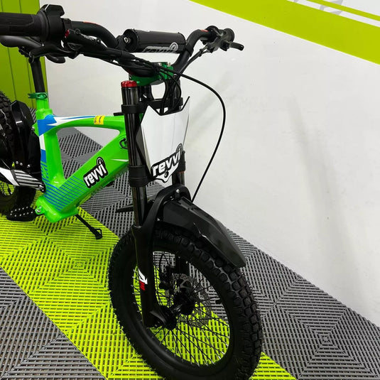 Revvi 18 Electric Bike + Riding Gear Bundle - Green