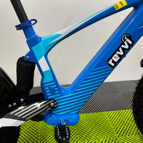 Revvi 18 Electric Bike + Riding Gear Bundle - Blue