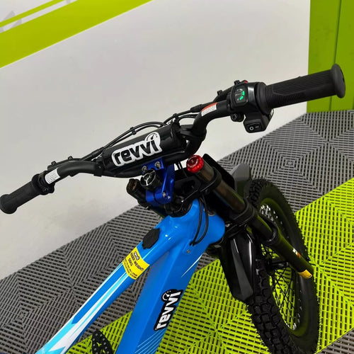 Revvi 18 Electric Bike + Riding Gear Bundle - Blue