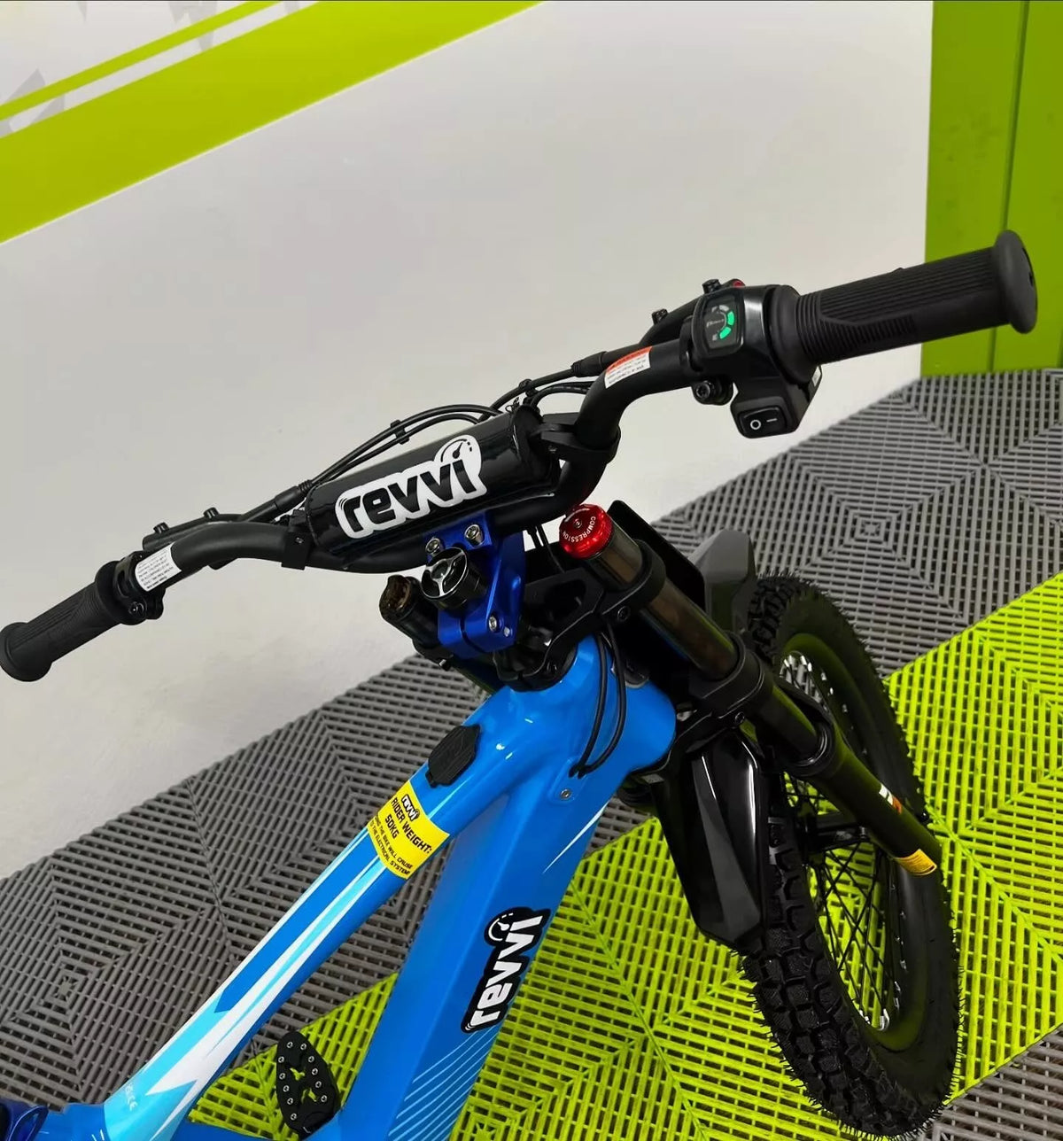 Revvi 18 Electric Bike + Riding Gear Bundle - Blue