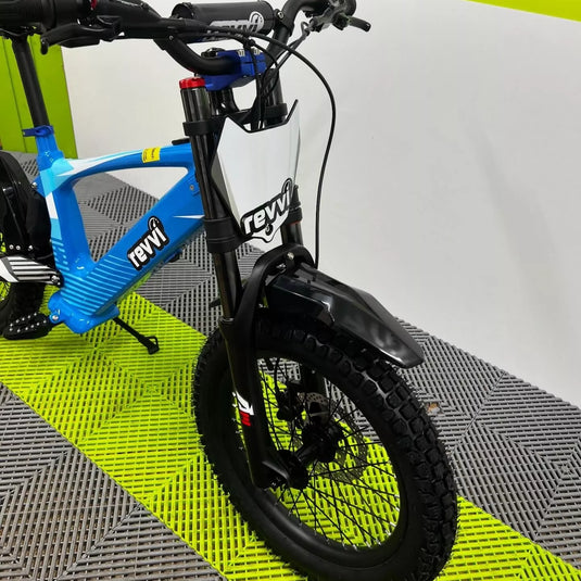 Revvi 18 Electric Bike + Riding Gear Bundle - Blue