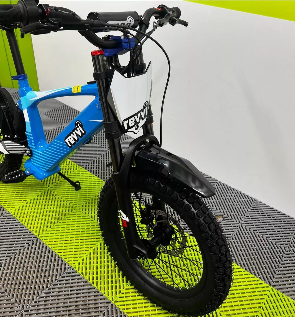 Revvi 18 Electric Bike + Riding Gear Bundle - Blue