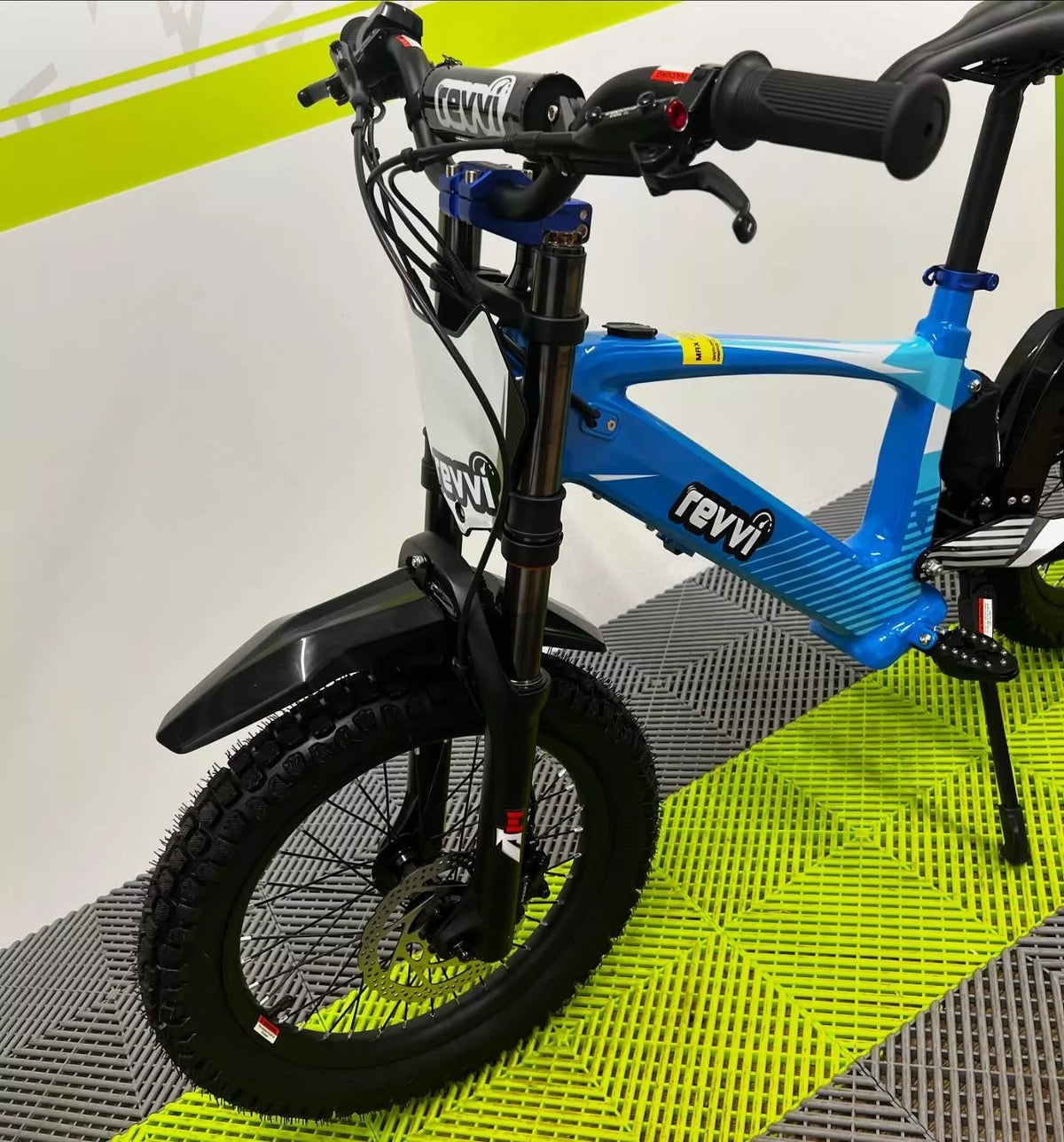 Revvi 18 Electric Bike + Riding Gear Bundle - Blue
