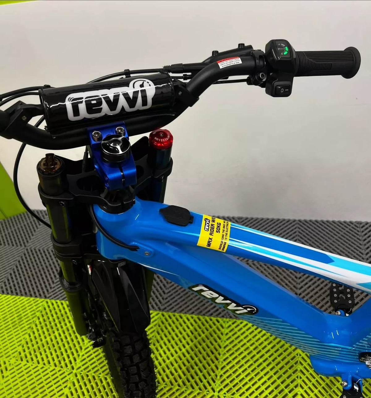 Revvi 18 Electric Bike + Riding Gear Bundle - Blue