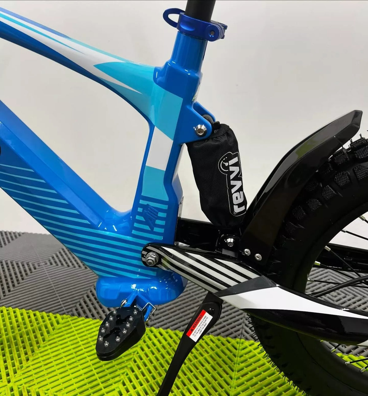 Revvi 18 Electric Bike + Riding Gear Bundle - Blue