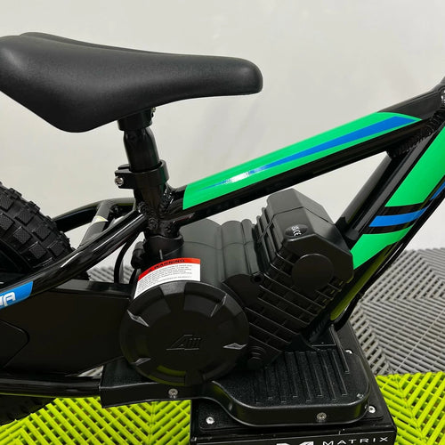 Revvi 12" Electric Bike + Riding Gear Bundle - Green