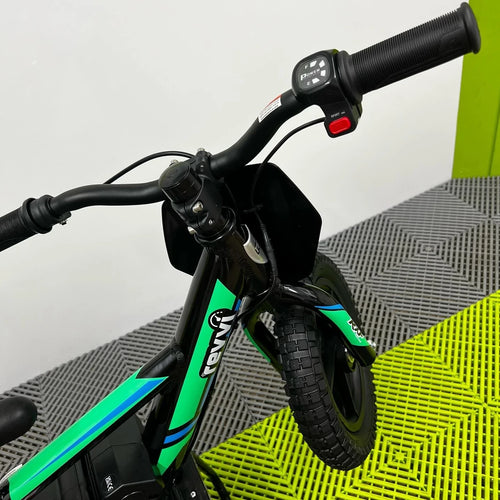 Revvi 12" Electric Bike + Riding Gear Bundle - Green