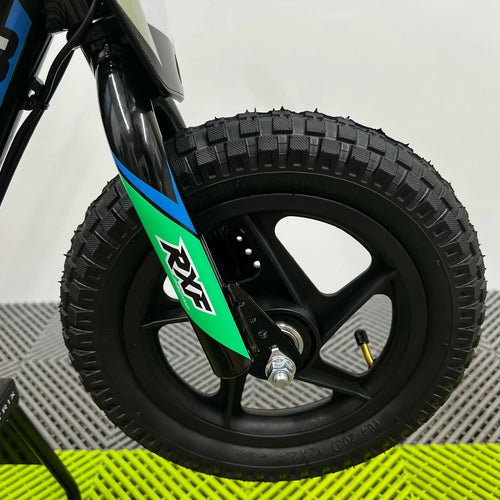 Revvi 12" Electric Bike + Riding Gear Bundle - Green